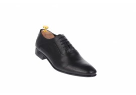 OFERTA MARIMEA 42  - Pantofi barbati office, eleganti din piele naturala, cu perforatii - 587N